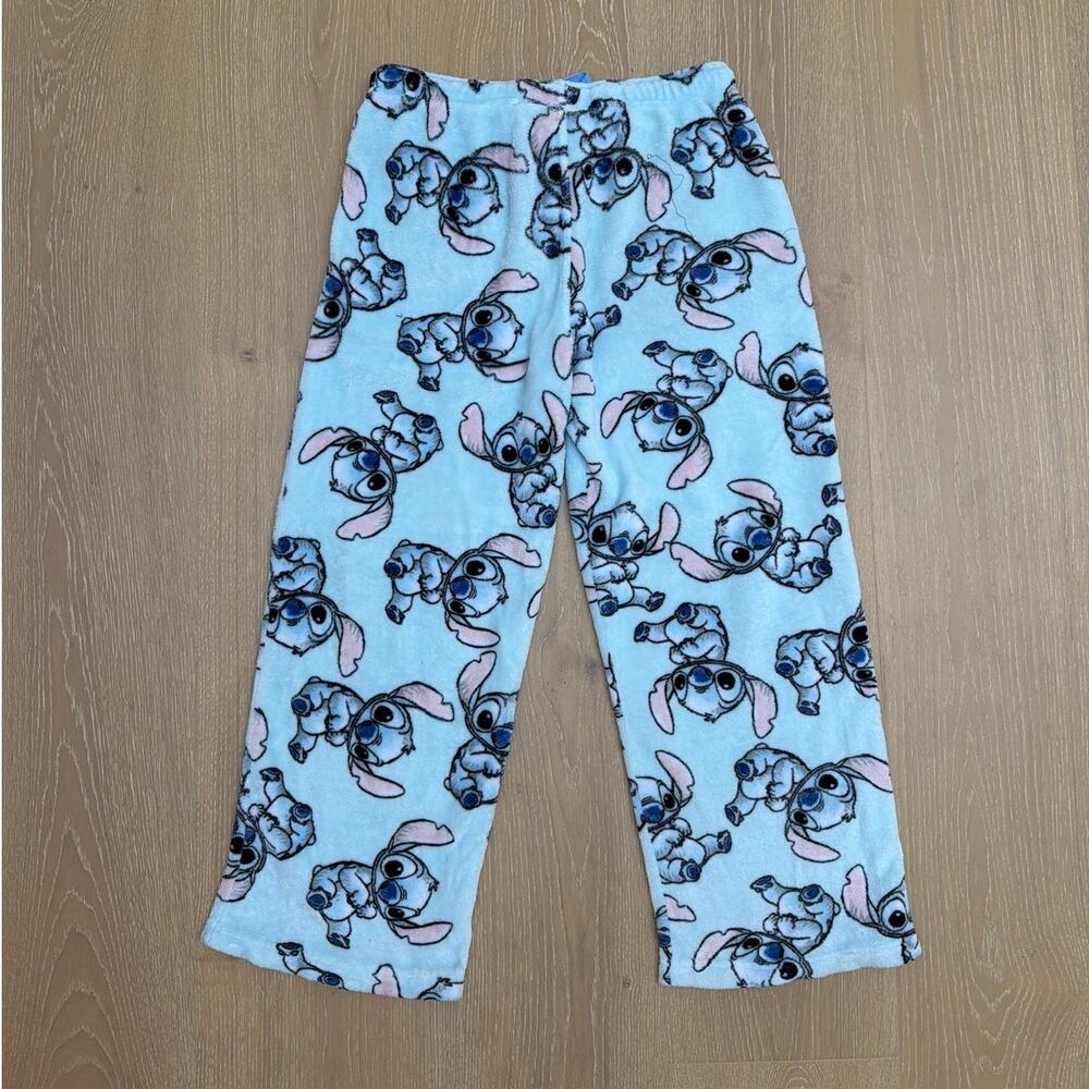 Disney Stitch Fuzzy Pyjama Pants Size S/M Blue Pink - Picture 3 of 3